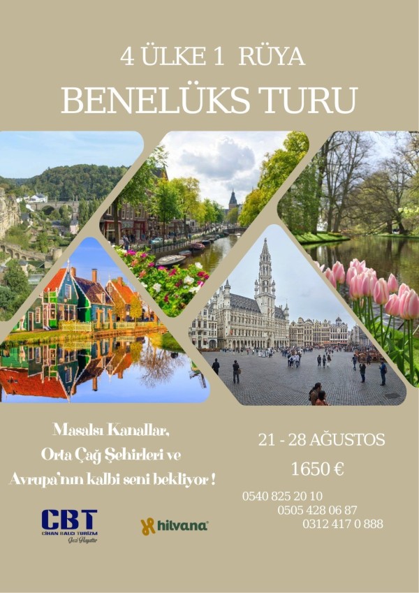 21 - 28 AĞUSTOS 2026 BENELÜKS TURU