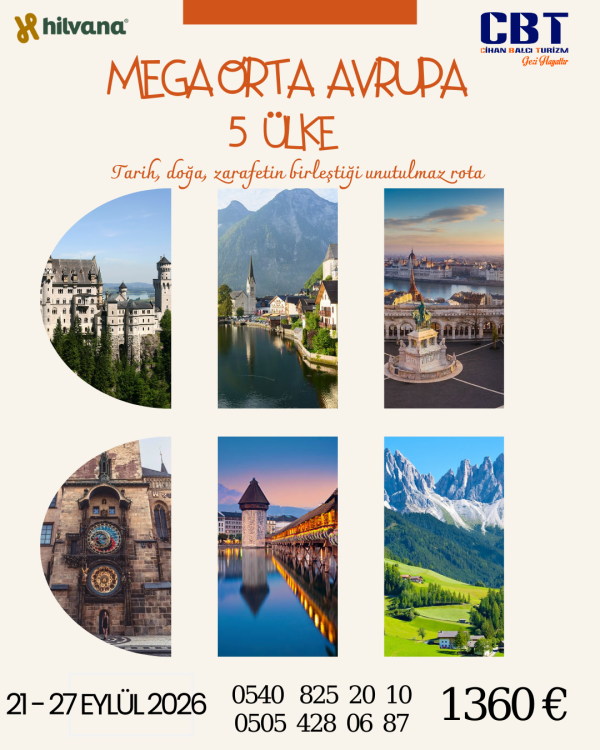 21 - 27 EYLÜL 2026 MEGA ORTA AVRUPA TURU