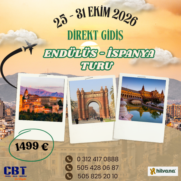 25 - 31 EKİM 2026 İSPANYA - ENDÜLÜS TURU