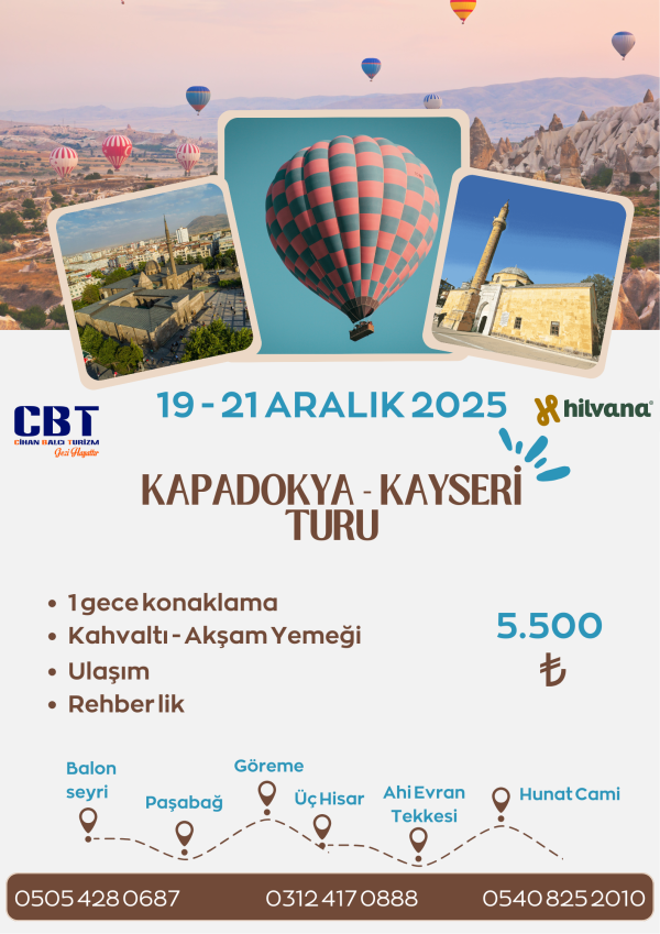 19 - 21 ARALIK 2025 KAPADOKYA - KAYSERİ TURU