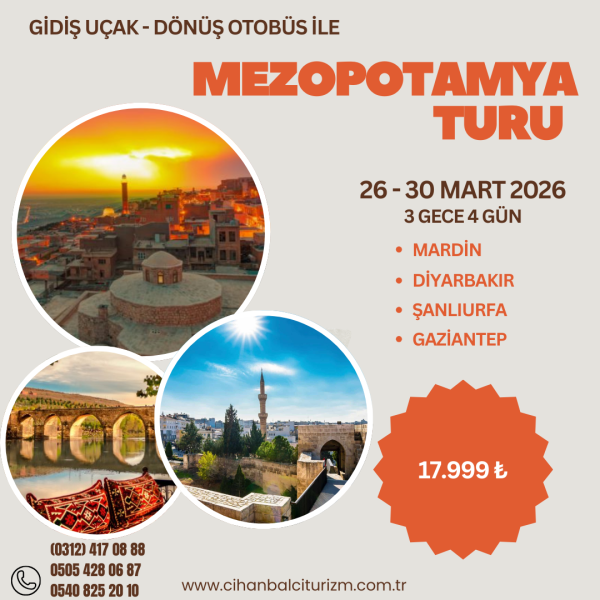 26 - 30 MART 2026 MEZOPOTAMYA TURU